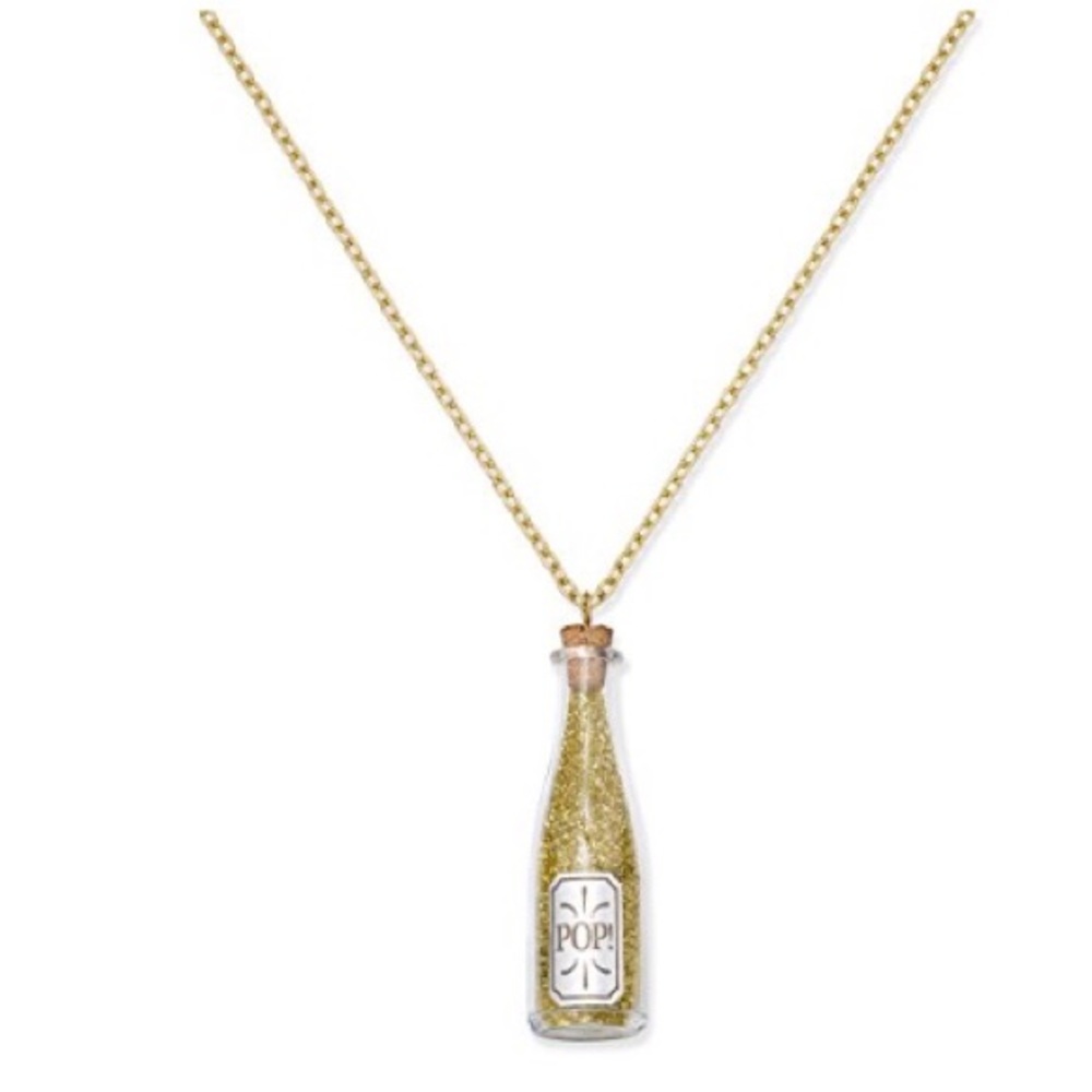NWT🏷️ Celebrate Shop Champagne Bottle Pendant Necklace- Gold tone